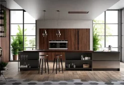 Cucina Kaly industriale grigio Arredo3 con penisola scontata 37%