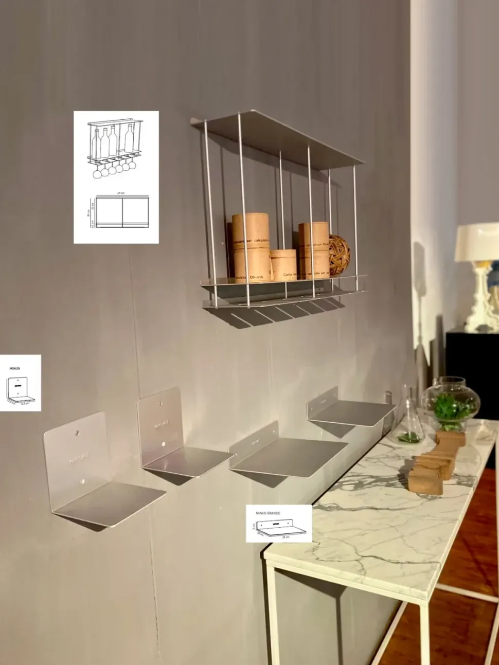 Cucina Kriptonite design lineare grigia in acciaio Cantinetta krossing