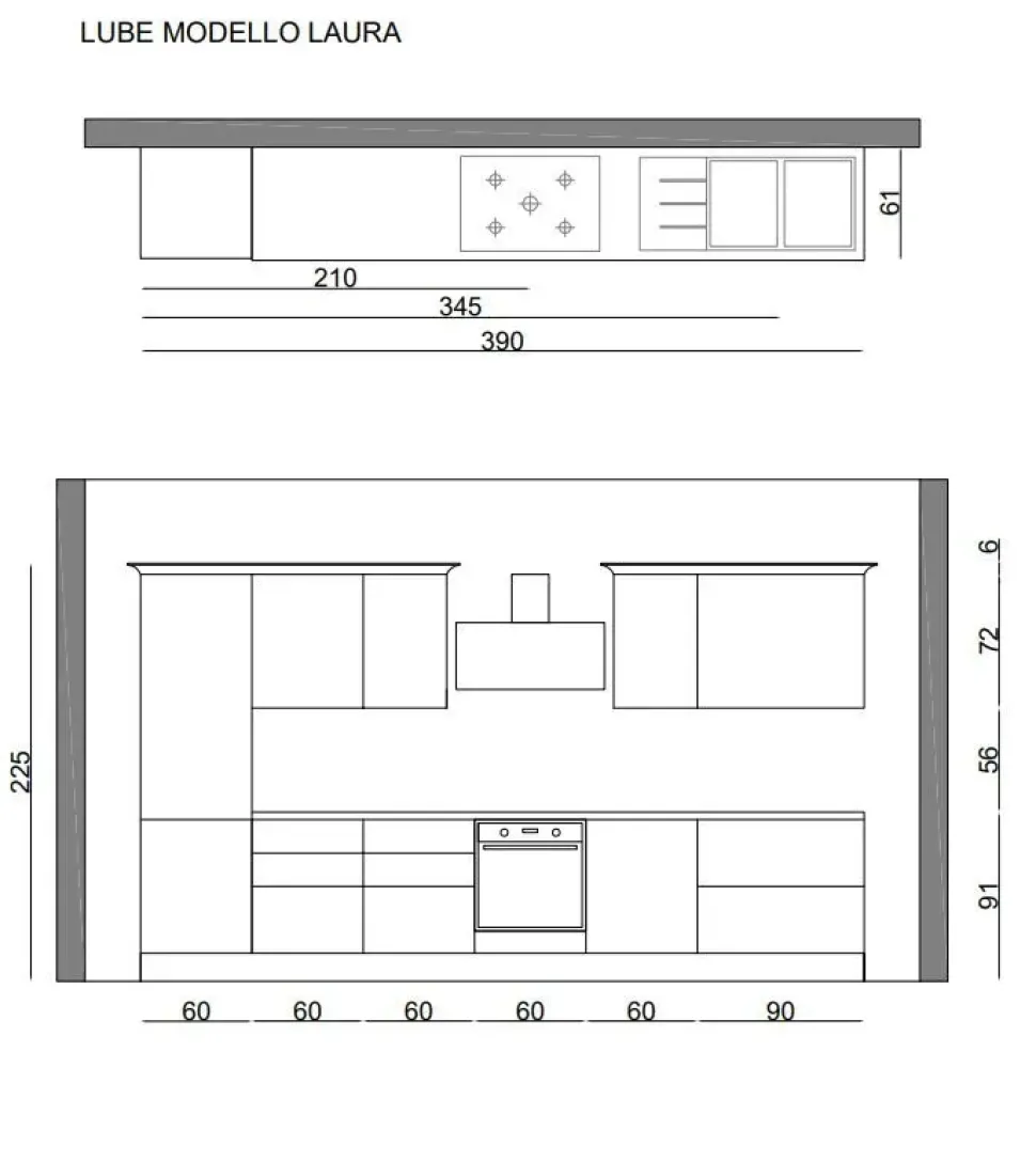 Cucina Laura lineare Lube cucine con un ribasso imperdibile