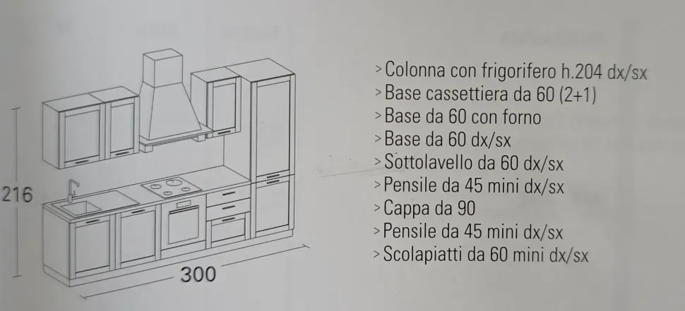 CUCINA lineare Arrex Nora SCONTATA 15%