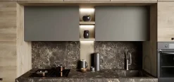 Cucina lineare Capri quercia e grigio cenere Imab group con uno sconto vantaggioso