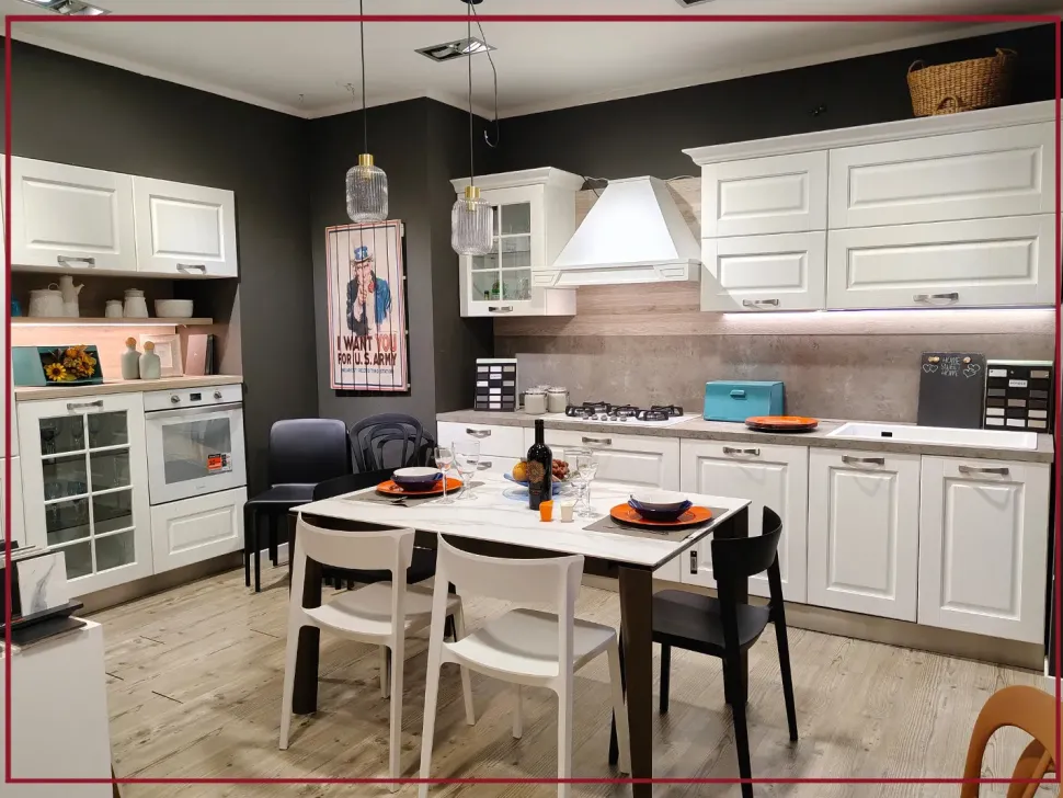 Cucina lineare classica bianca Arredo3 Asolo a soli 6959 Euro