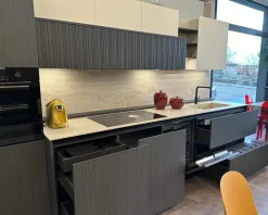 Cucina lineare design rovere moro Binova Bluna