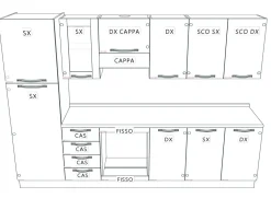 Cucina lineare Greta mod 7 Artigianale con uno sconto vantaggioso