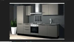 Cucina lineare in hpl grigio Marilin a prezzo ribassato