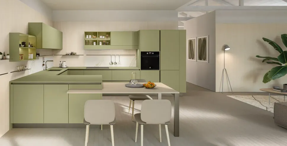 Cucina lineare in laccata modello Start time 11 ad un prezzo riservato