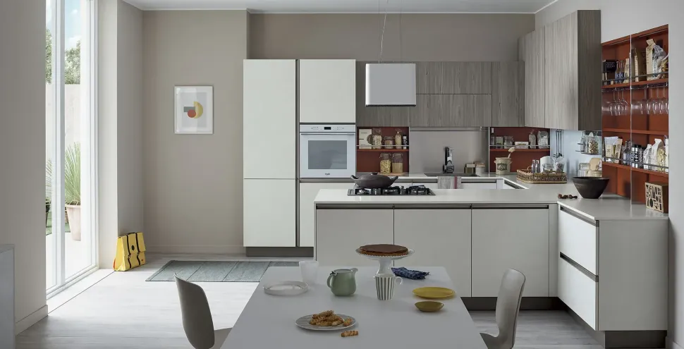 Cucina lineare in laccata modello Start time 11 ad un prezzo riservato