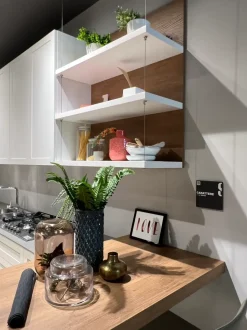 Cucina lineare in laccata opaco bianca Carattere a prezzo scontato