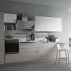 Cucina lineare in laminato materico rovere chiaro Easy  a prezzo scontato