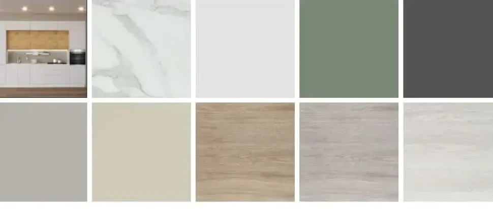 Cucina lineare in laminato opaco bianca Cucina kattyy 360 cm promo bilancia a prezzo scontato