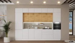 Cucina lineare in laminato opaco bianca Cucina kattyy 360 cm promo bilancia a prezzo scontato