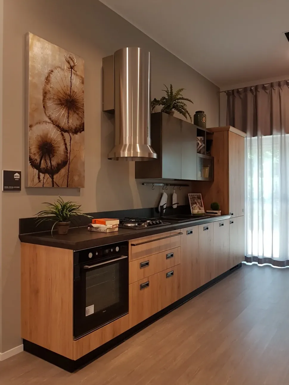 Cucina lineare in laminato materico altri colori Diesel a prezzo scontato