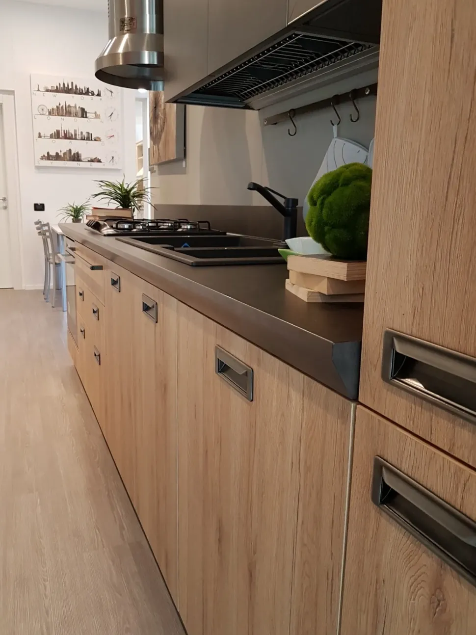 Cucina lineare in laminato materico altri colori Diesel a prezzo scontato