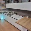 Cucina lineare in laminato opaco bianca Kaly a prezzo scontato