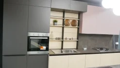 Cucina lineare in laminato materico grigia Cucina modello ginevra ciao cucina a prezzo ribassato