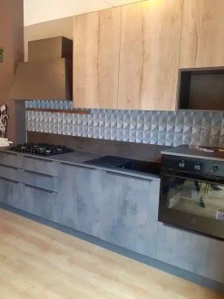 Cucina lineare in laminato materico altri colori Easy cemento a prezzo scontato