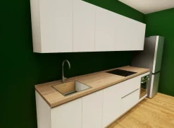 Cucina lineare in laminato materico a prezzo ribassato 33%