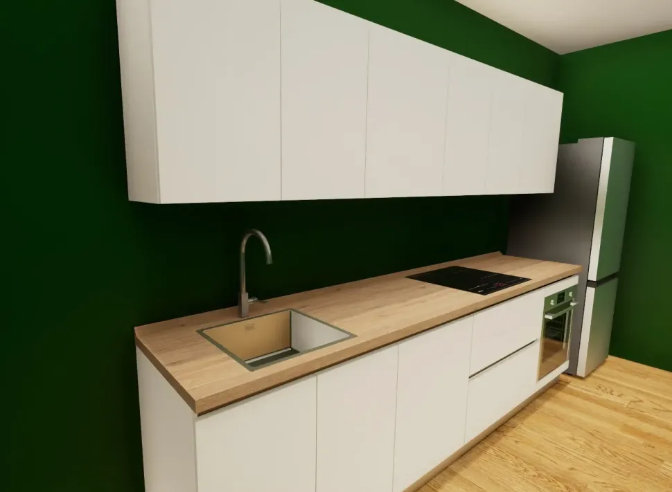 Cucina lineare in laminato materico a prezzo ribassato 33%