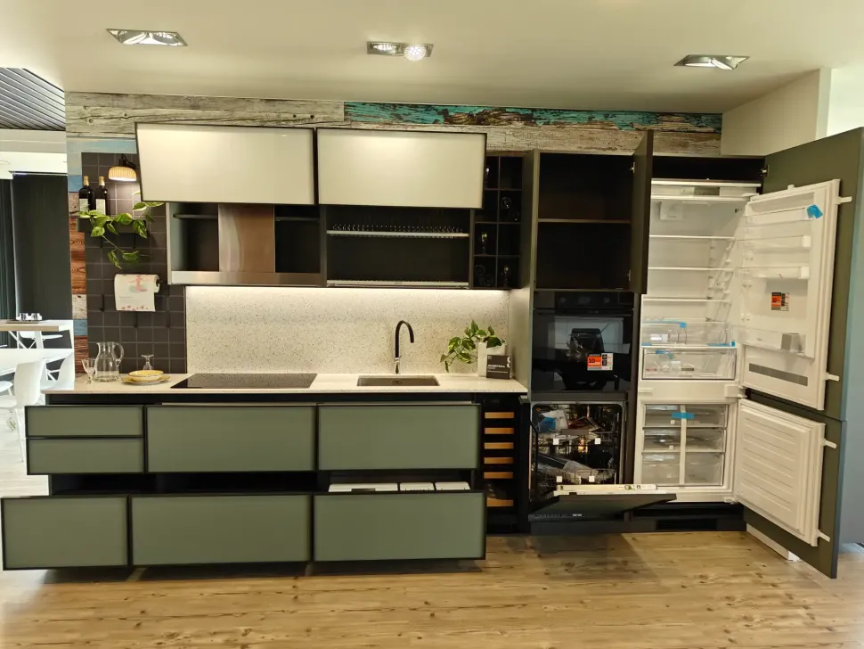 Cucina lineare in laminato opaco altri colori Jeometrica a prezzo scontato