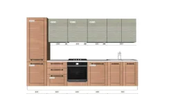 Cucina lineare in legno altri colori Curry a prezzo ribassato