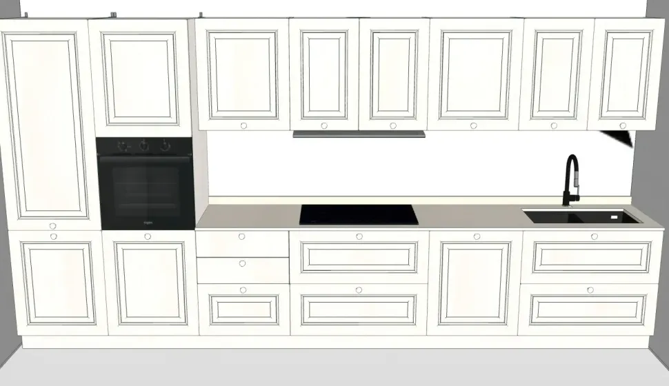 Cucina lineare in legno modello Pavese 01 ad un prezzo riservato