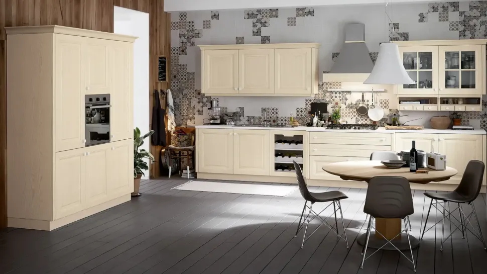 Cucina lineare in legno modello Pavese 01 ad un prezzo riservato