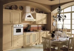 Cucina lineare in legno noce Provenza a prezzo scontato