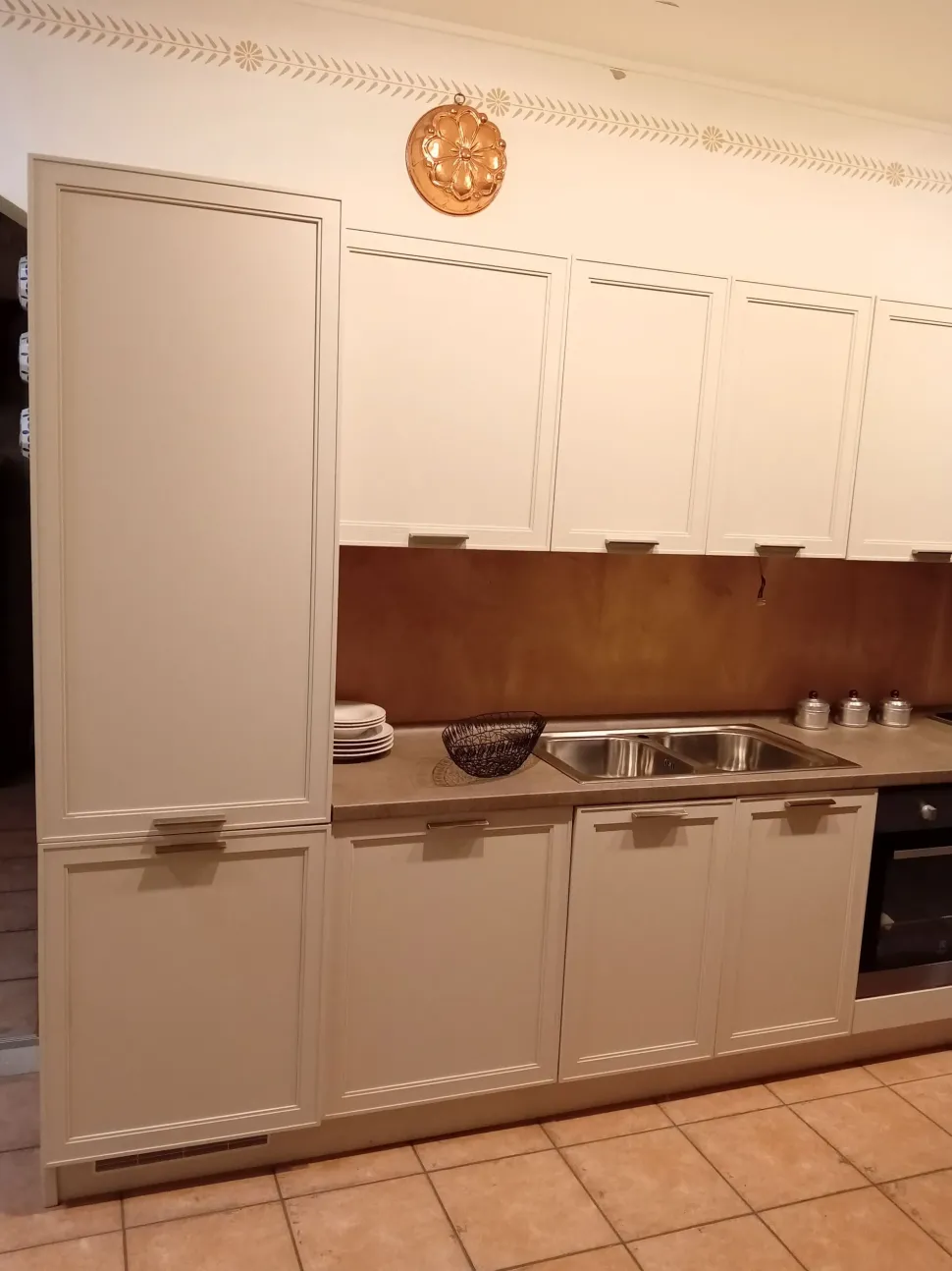 Cucina lineare in legno rovere chiaro Cucina melograni a prezzo scontato
