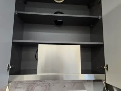 Cucina lineare in polimerico opaco grigia Yaris a prezzo scontato