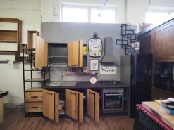 Cucina lineare industriale rovere chiaro Collezione esclusiva Cucina industrial wave legno offerta  a soli 3590€