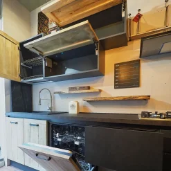 Cucina lineare industriale rovere chiaro Collezione esclusiva Cuicna industrial jupiter moderna a soli 4990€