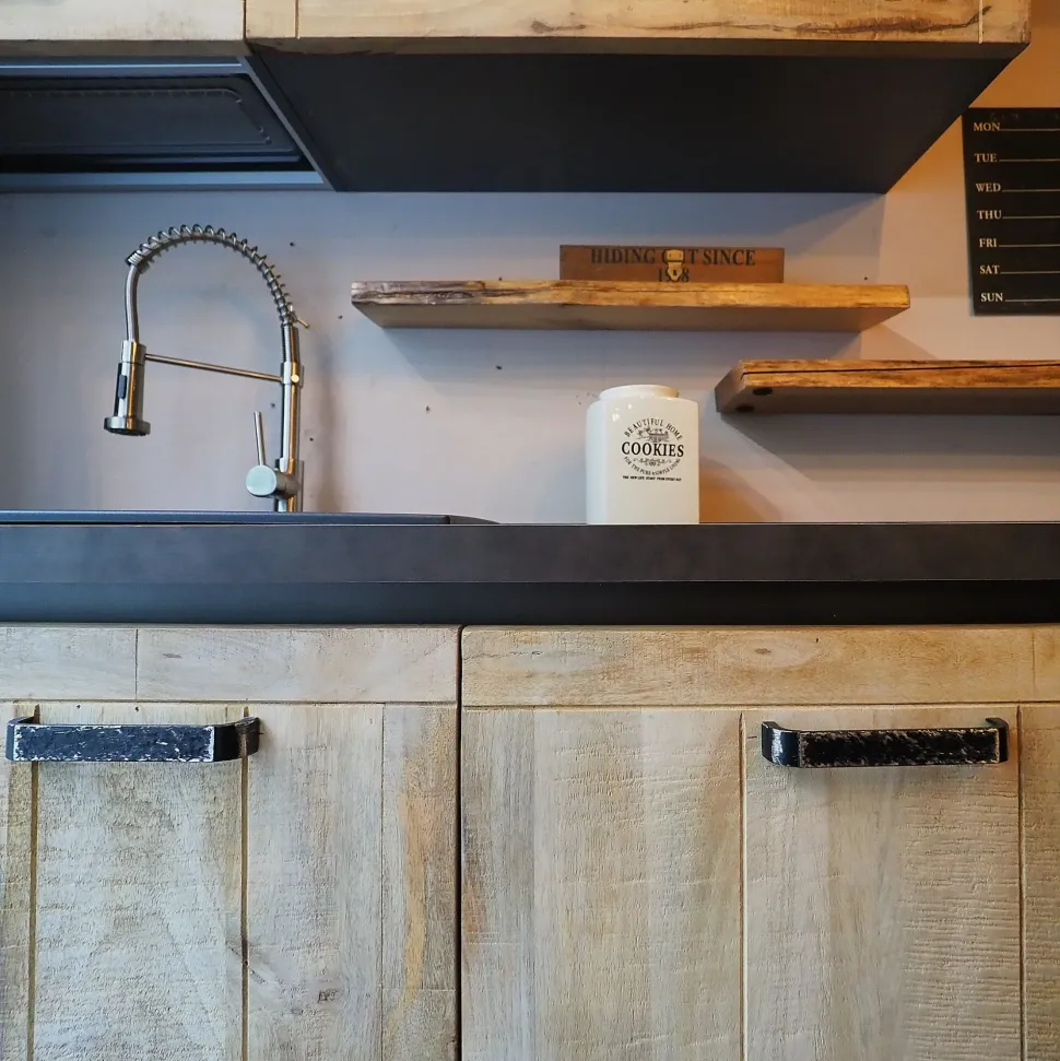 Cucina lineare industriale rovere chiaro Collezione esclusiva Cuicna industrial jupiter moderna a soli 4990€