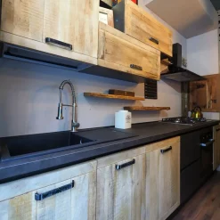 Cucina lineare industriale rovere chiaro Collezione esclusiva Cuicna industrial jupiter moderna a soli 4990€