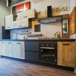 Cucina lineare industriale rovere chiaro Collezione esclusiva Cuicna industrial jupiter moderna a soli 4990€