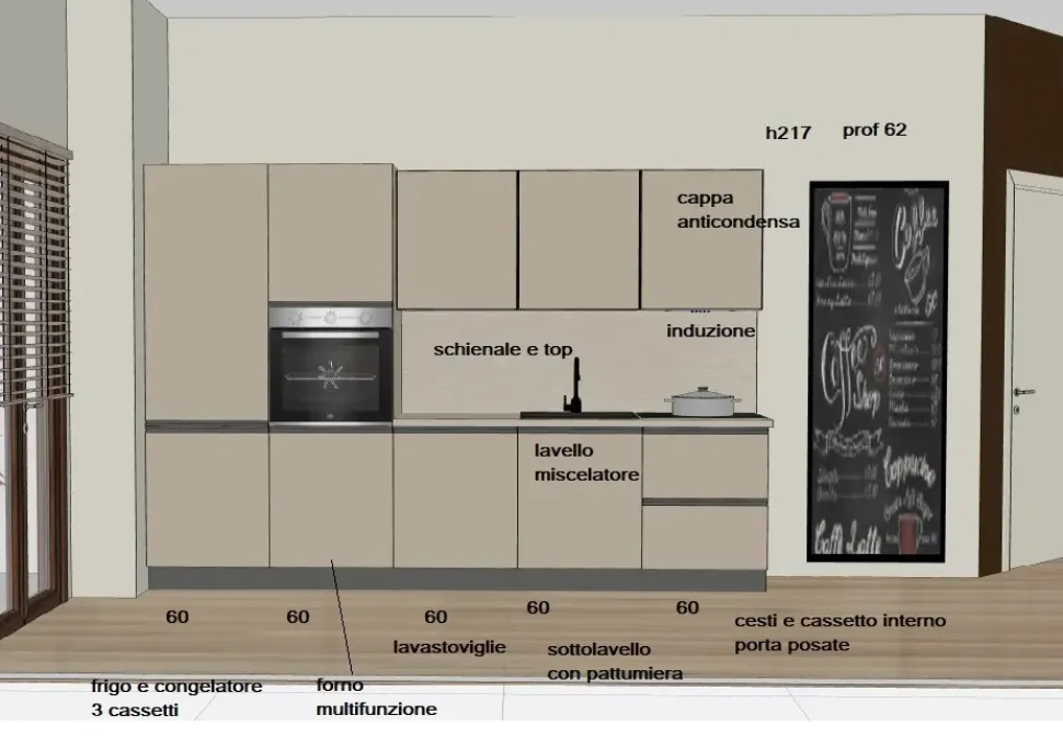 Cucina lineare moderna altri colori Gicinque 300promo2026bis a soli 4990 Euro