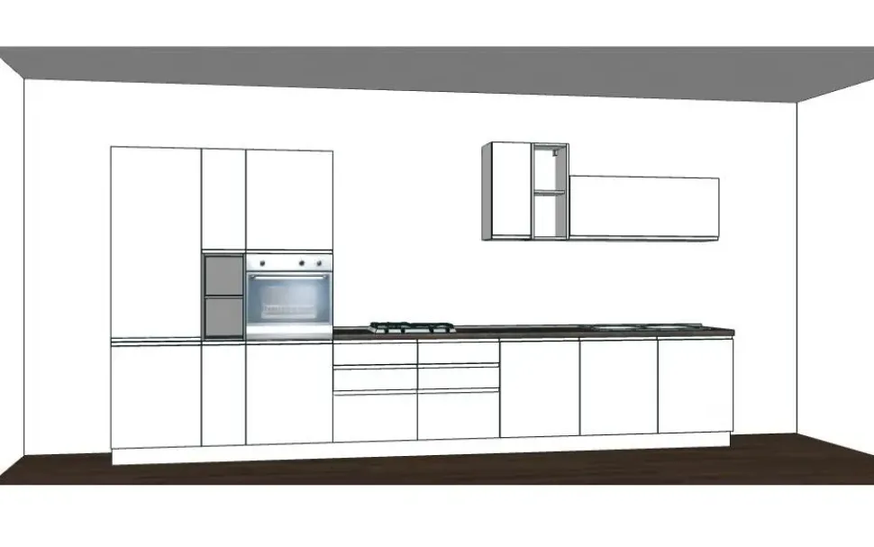 Cucina lineare moderna Betti Cucine store a prezzo scontato