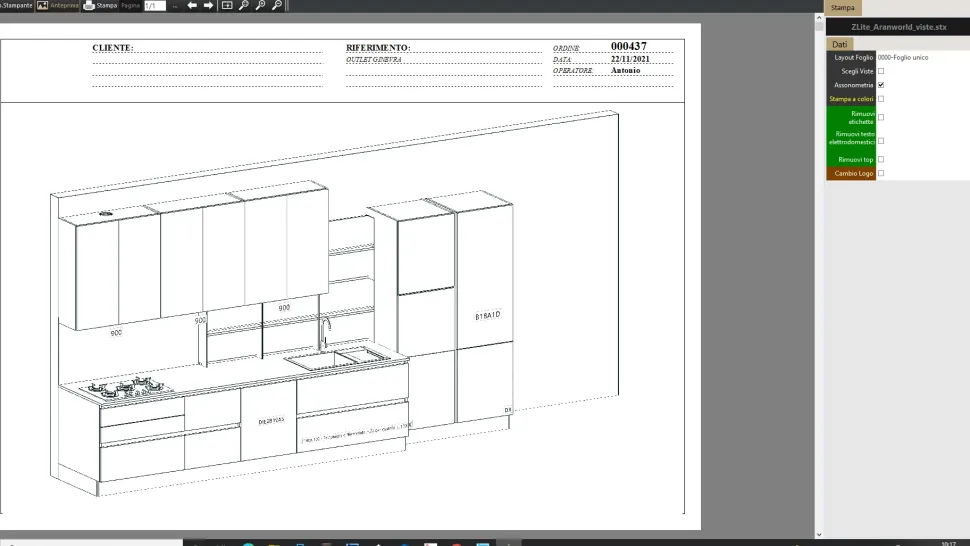 Cucina lineare moderna Ginevra Aran a prezzo scontato