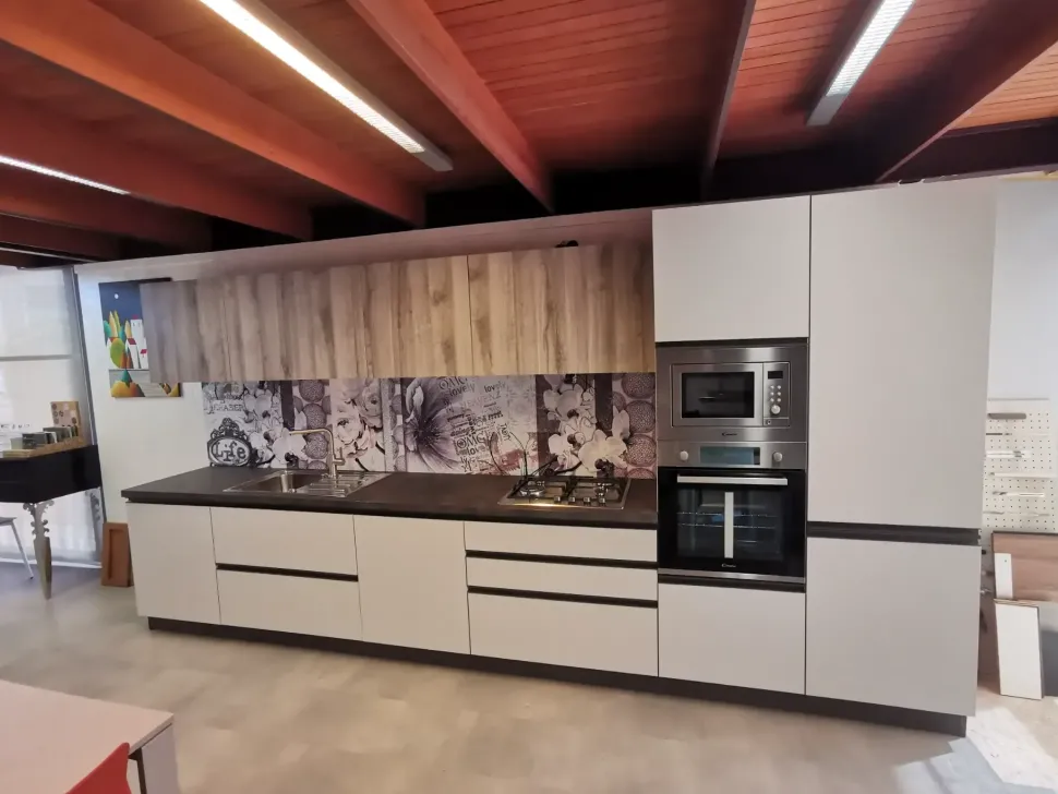 Cucina lineare moderna grigia Ar