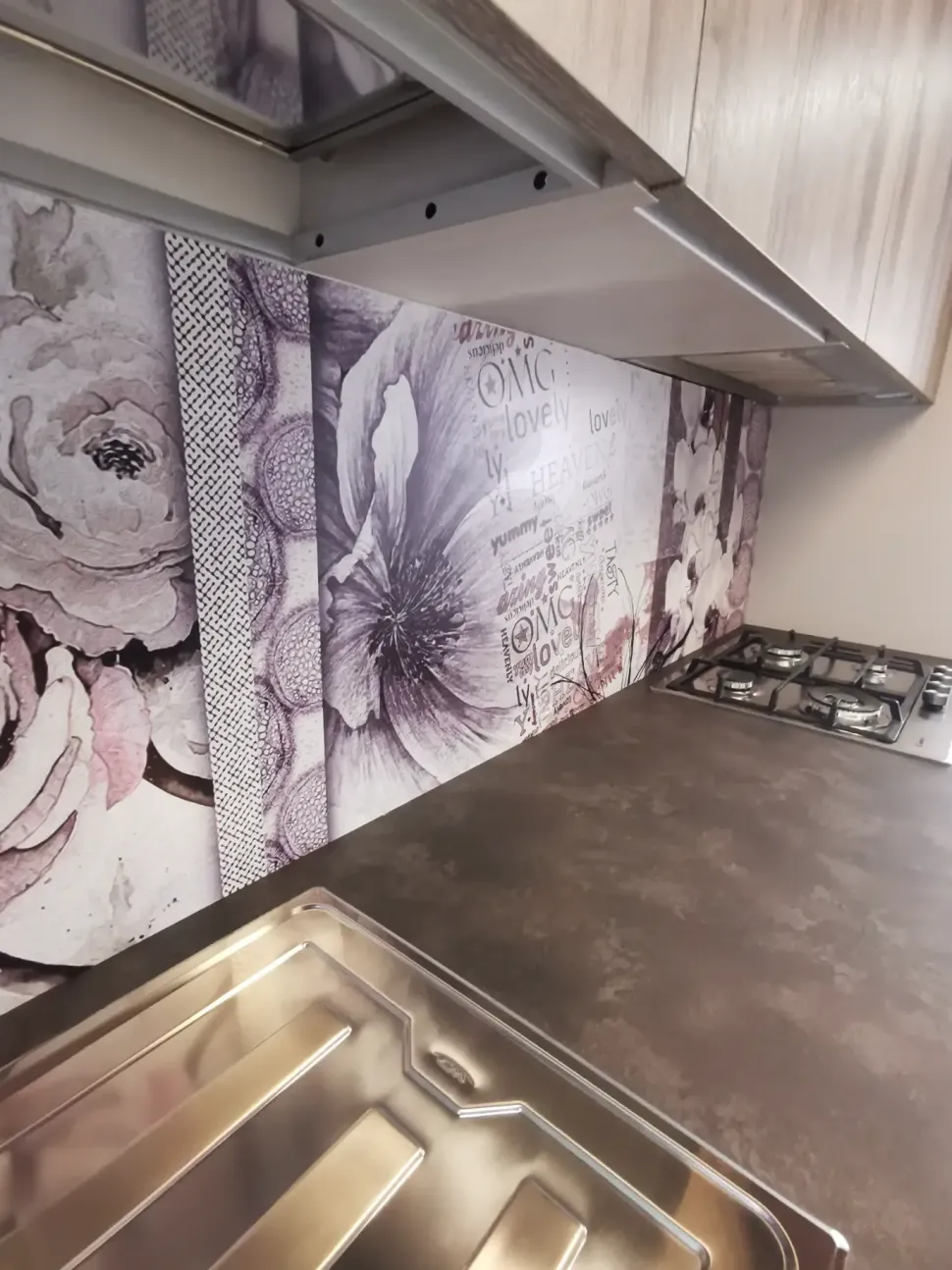 Cucina lineare moderna grigia Ar