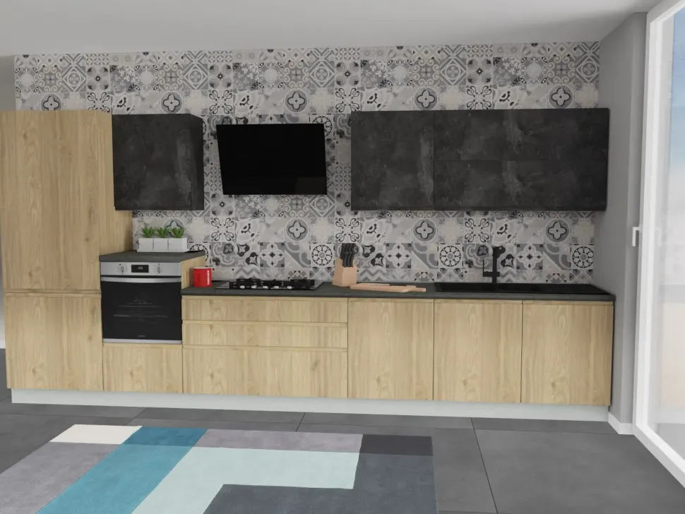 Cucina lineare moderna Jey Creo kitchens a prezzo ribassato