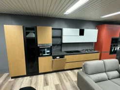 Cucina lineare moderna rovere chiaro Mobilturi Pop rigata