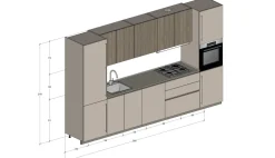 Cucina lineare moderna tortora Stosa Metropolis a soli 3660 Euro
