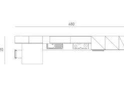 Cucina lineare moderna Tris Primacucine a prezzo scontato