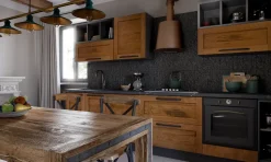 CUCINA lineare Outlet etnico Cucina moderna vintage alta legno SCONTATA 59%