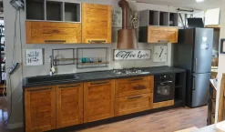 CUCINA lineare Outlet etnico Cucina moderna vintage alta legno SCONTATA 59%