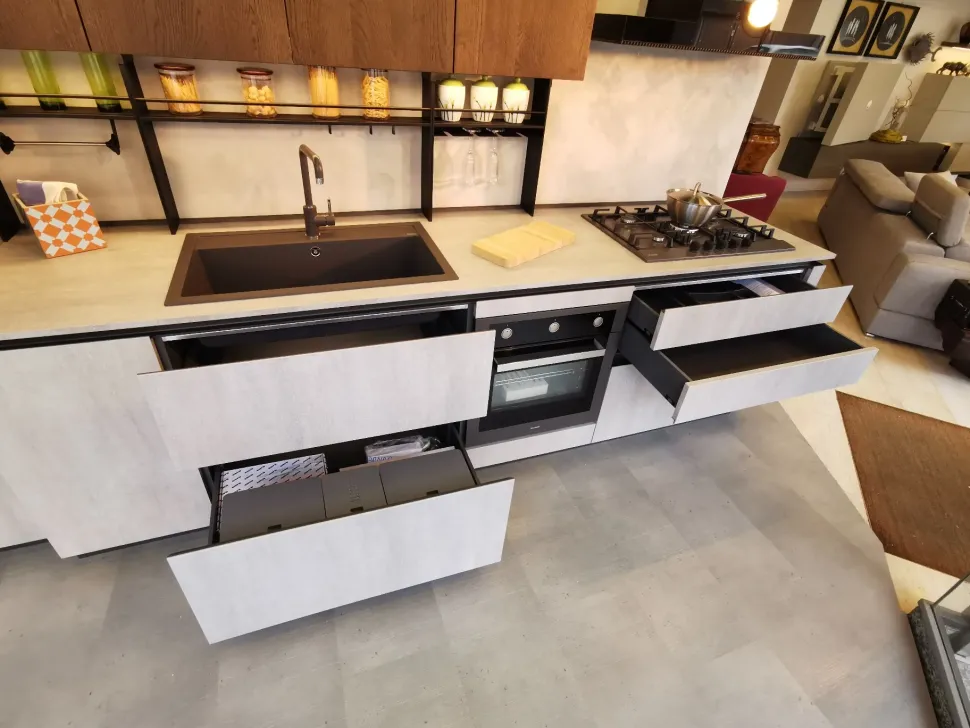 Cucina Loft xl moderna bianca Arrex lineare scontata 42%