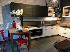 CUCINA Marchi cucine ad angolo Lab 40, bianco e legno vecchio SCONTATA