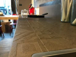 CUCINA Marchi cucine ad angolo Lab 40, bianco e legno vecchio SCONTATA