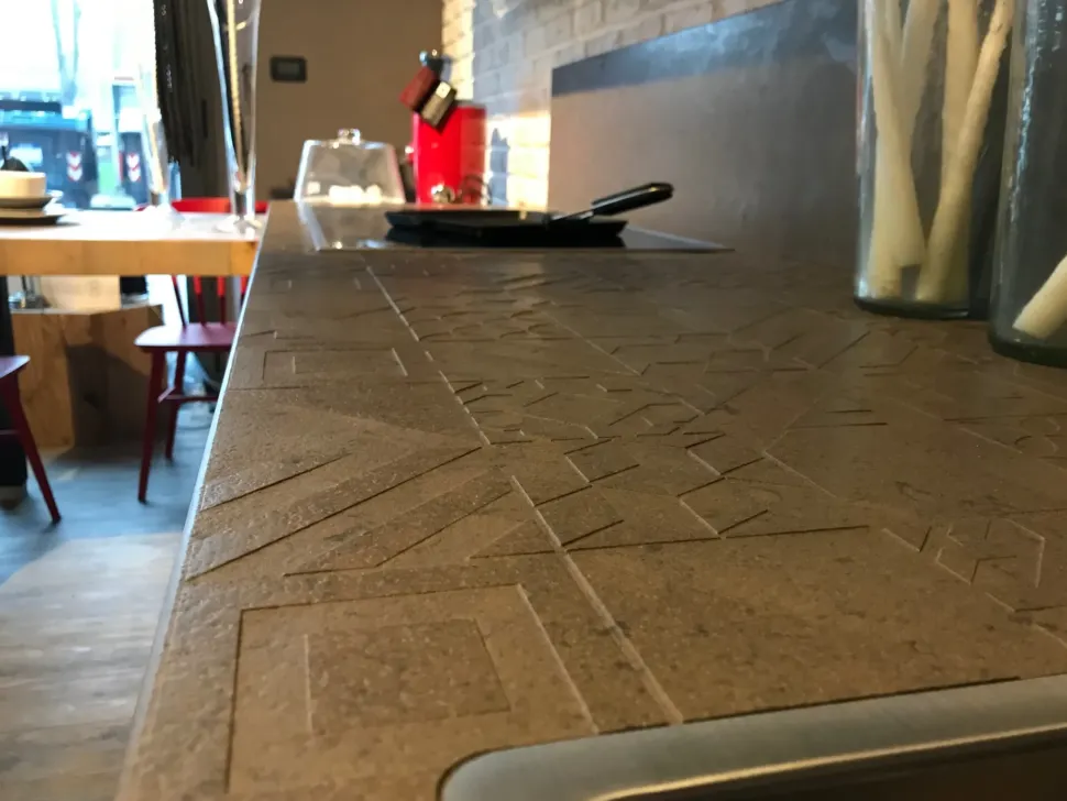 CUCINA Marchi cucine ad angolo Lab 40, bianco e legno vecchio SCONTATA