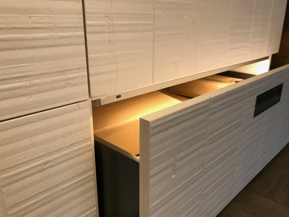 CUCINA Marchi cucine ad angolo Lab 40, bianco e legno vecchio SCONTATA